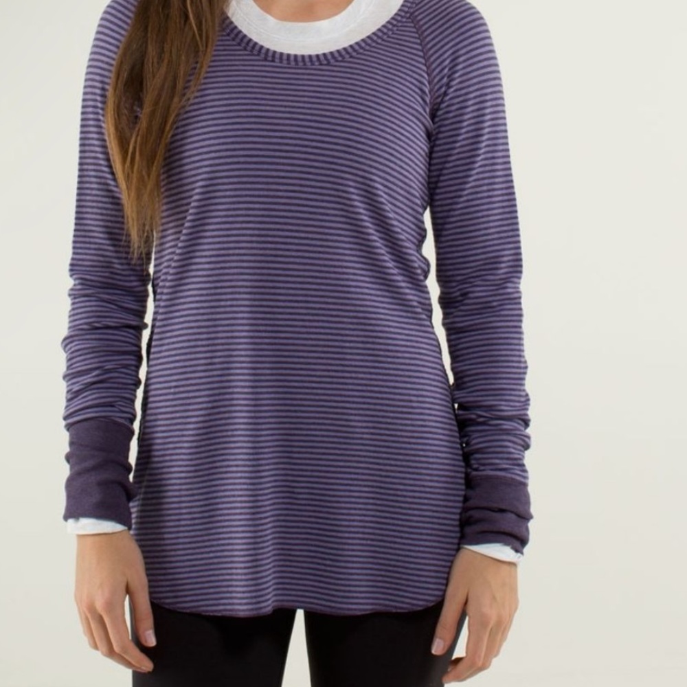 Lululemon Open Your Heart Reversible Purple Striped Top